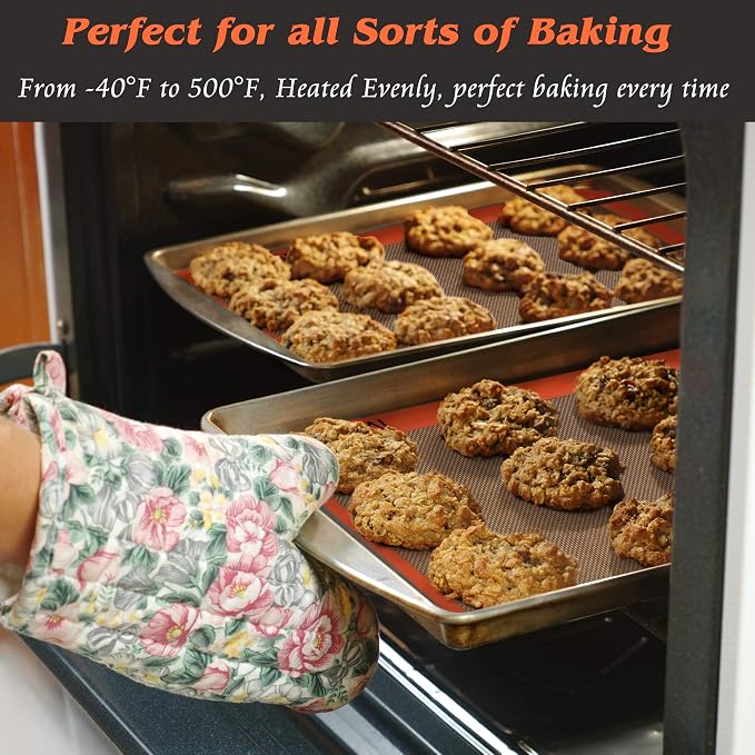 Best German Silicone Baking Mats - 9 inch | Set of 2 Square Non-Stick Reusable Air Fryer Linner, Non Slip, BPA Free, PFOA Free, Non-toxic, Dishwasher Safe