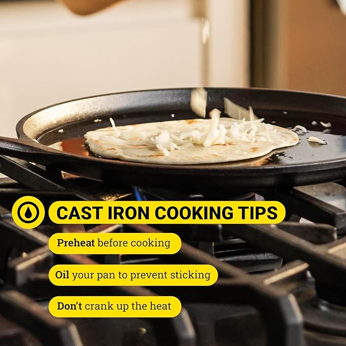 Lodge BOLD 12 Inch Seasoned Cast Iron Square Griddle with Loop Handles, Design-Forward Cookware