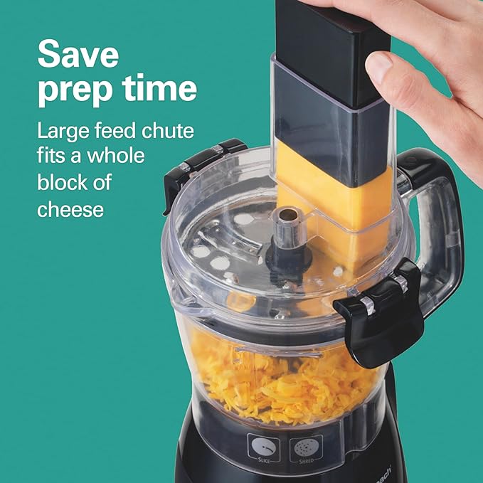 Hamilton Beach Stack & Snap 4-Cup Mini Food Processor & Vegetable Chopper | 250 Watts | Stainless Steel Quad Blade | Easy-Assembly Leak-Proof Bowl | Slicing, Shredding, and Puree | Black | 70510