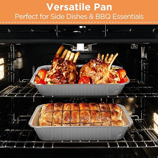 50 Pack Weber Grills Compatible Drip Pans 6415 for Weber Grills Spirit Gas Grills, Q Grills, Genesis and Genesis II LX 200 300 Series Disposable Aluminum Foil Grease Trays 6 x 1.4 x 8.6 Inches