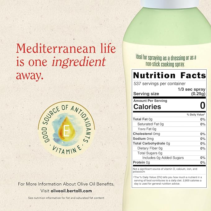 Bertolli Extra Virgin Olive Oil Spray, Non-Aerosol, 5 fl oz, Pack of 6