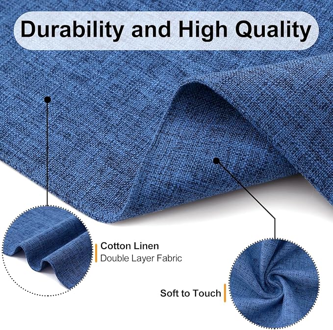 Homaxy Cloths Placemats for Dining Table Set of 4, 13" x 18", Blue | Heat Resistant, Washable, Cotton Linen Blend Table Mats, Easy to Clean Place Mats, Indoor Outdoor