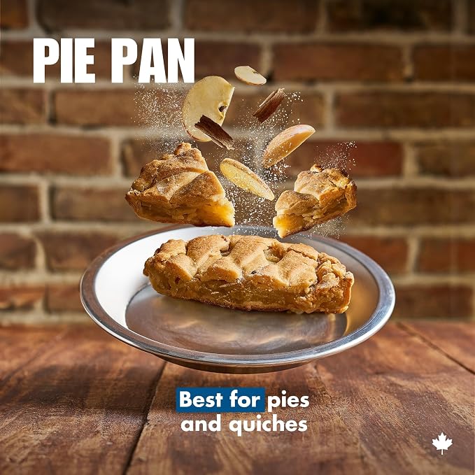 Norjac 10 Inch Pie Pan, 3 Pack, Round Aluminum Baking Pans for Oven, 1.25 Inch Deep, Rust-Free, Durable, Made in Canada