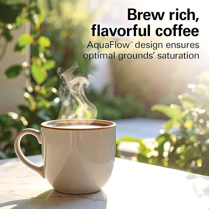 Hamilton Beach 2-Way Drip Coffee Maker & Single Serve Coffee Machine | Hot & Iced Coffee Maker| 12 Cup Glass Carafe| AquaFlow Showerhead | Auto Pause & Pour | Black |47500J