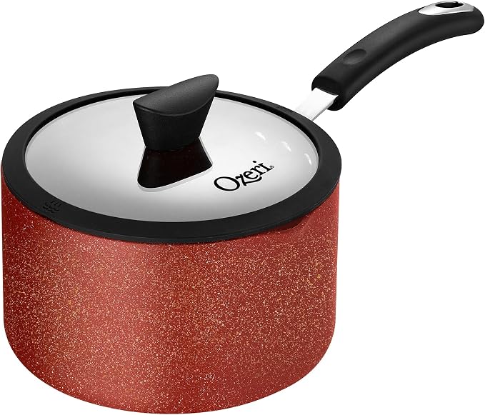The All-In-One Stone Saucepan and Cooking Pot By Ozeri | Utilizes A Stone-derived Coating From Germany That Is 100% Free of APEO, GenX, PFBS, PFOS, PFOA, NMP and NEP