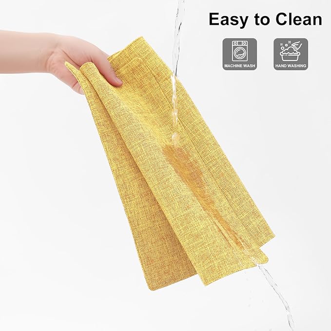 Homaxy Cloths Placemats for Dining Table Set of 4, 13" x 19",Mustard Yellow | Heat Resistant, Washable, Cotton Linen Blend Table Mats, Easy to Clean Place Mats, Indoor Outdoor