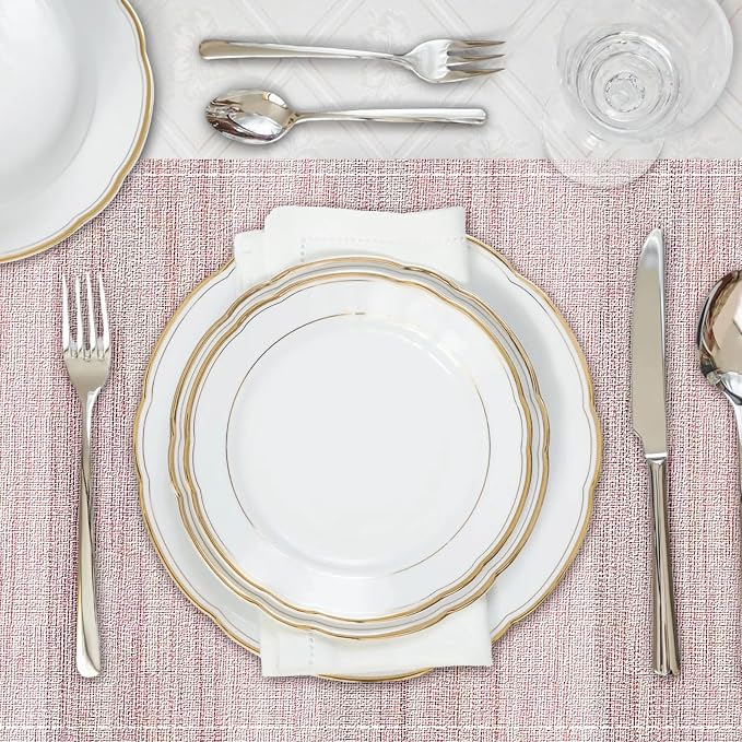 Pink Placemats Set of 4, 12x18 Inch Washable Easy to Clean Rectangular Cute Placemats for Kitchen Table Holiday Wedding Party Dining Room Decoration