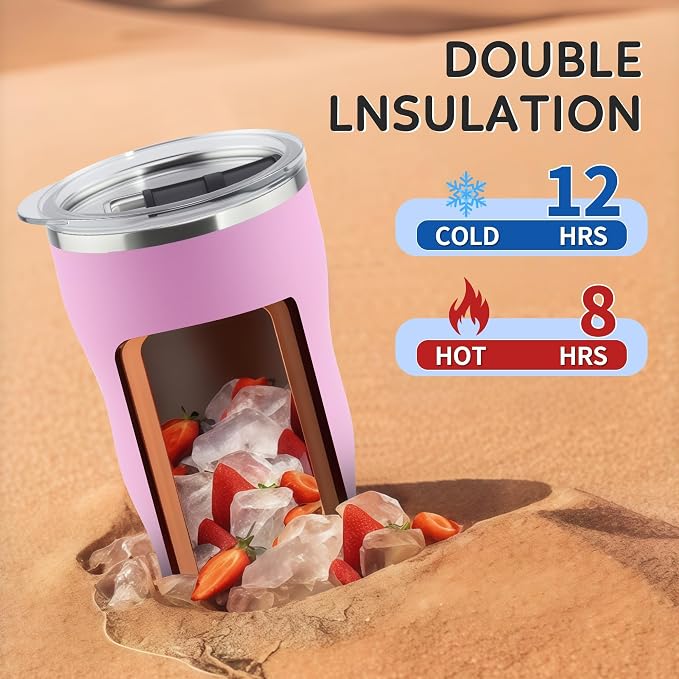 20 oz Insulated Tumbler, Straw and Flat Lids, Cherry Blossom | 18/8 stainless steel, double-wall vacuum insulation, BPA-free materials, reusable straw, for everyday hot and cold drinks.