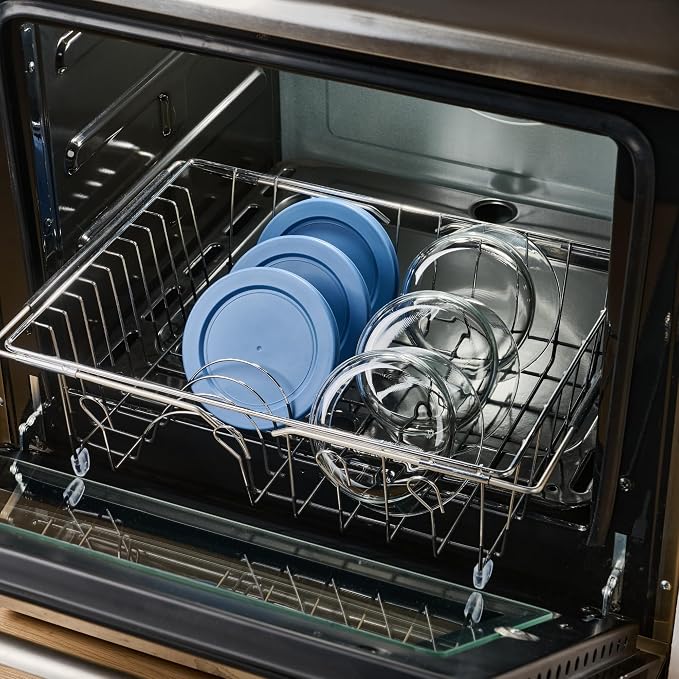 12-Piece Glass Food Storage Containers Set (6 Containers + 6 BPA-Free Lids) | 2-Cup, Leakproof | Microwave, Freezer, Oven & Dishwasher Safe | Ideal for Meal Prep & Pantry Organization, Deep Navy