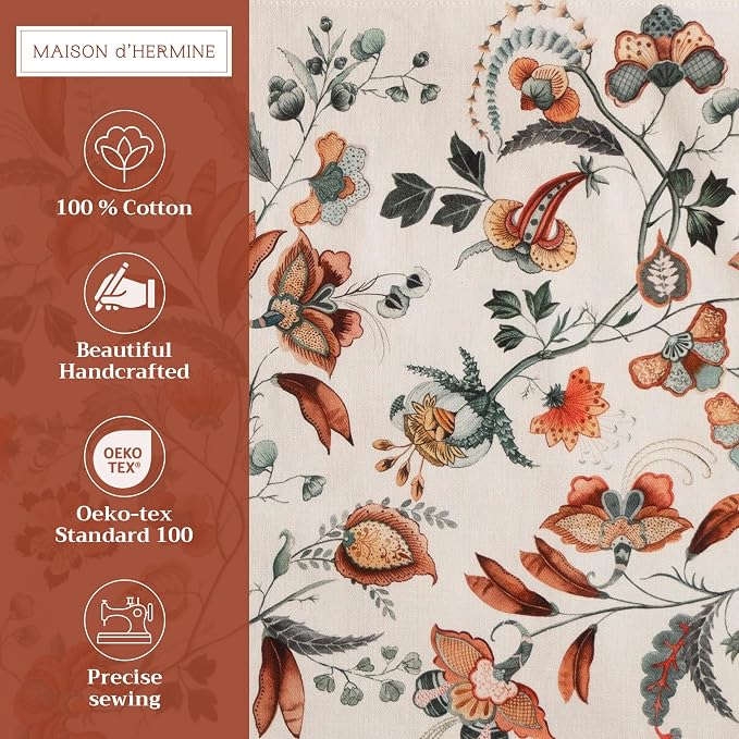 Maison d' Hermine Placemats Set of 4 Reusable 100% Cotton (13"x19") | Cloth Place Mats Washable Table Mats for Kitchen Dining Party Wedding Hotel Home Thanksgiving Christmas - Dalida
