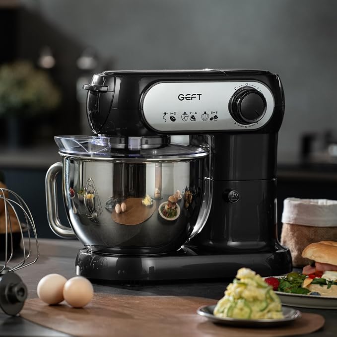 Stand Mixer, 3.5QT&6QT Bowls Mixers Kitchen Electric Stand Mixer Black | 600W Tilt-Head Kitchen Mixer with Stainless Steel Bowl, Dishwasher-Safe Dough Hook, Flat Beater, Wire Whisk, Splash Guard
