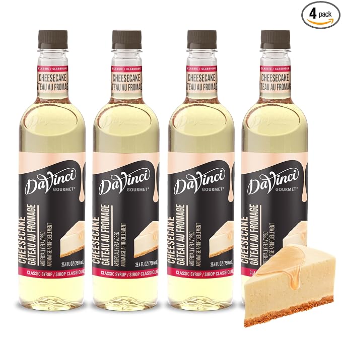 DaVinci Gourmet Classic Cheesecake Syrup, 25.4 Fluid Ounces (Pack of 4)