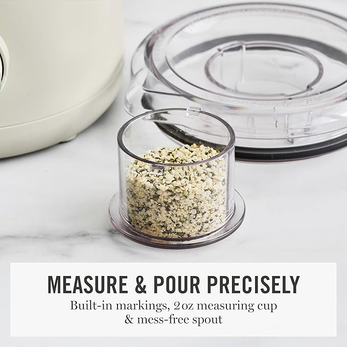 Martha Stewart 50oz Countertop Blender, 3 Speeds, 5 Presets, Linen Cream | BPA-Free Pitcher, Smoothies, Margaritas, Milkshakes & Ice Crushing, Stainless Steel Blades, Auto-Clean, Dishwasher-Safe Parts