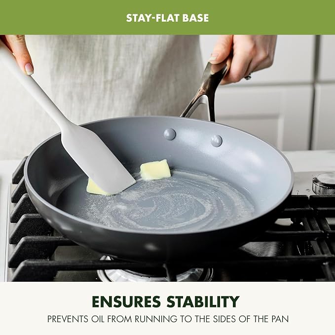 GreenPan Valencia Pro Ceramic Nonstick 10” & 12” Frying Pan Skillet Set, Hard Anodized PFAS-Free Cookware, Induction Ready, All Cooktops, Eggs & Omelets, Dishwasher & Oven Safe to 600F, Gray