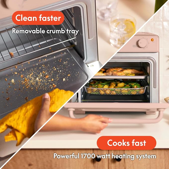 bella 6 Slice Toaster Oven With Air fryer, Blossom