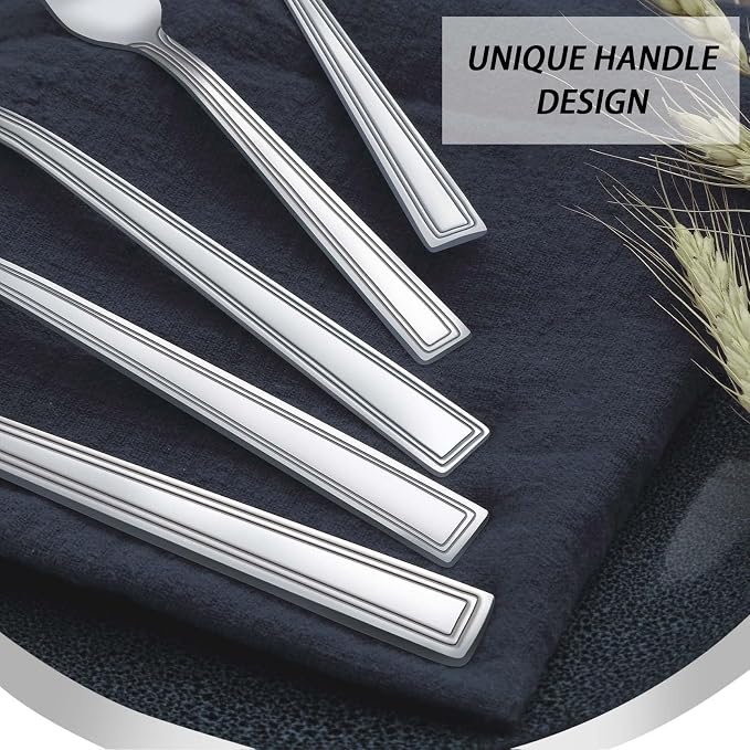 Hunnycook 30-Piece Silverware Set - Stainless Steel Silverware Set for 6, Include Spoons and Forks Set, Mirror Polished, Dishwasher Safe, Cutlery Set for Home Kitchen Restaurant Hotel