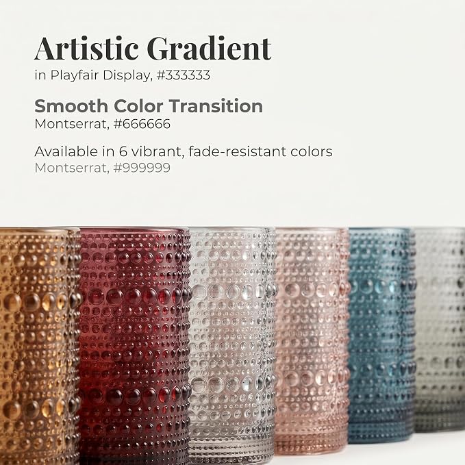 Mfacoy Colored Hobnail Drinking Glasses Set of 6, 10oz Vintage Kitchen Glassware, Embossed Beaded Glass Cups, Water Glasses, Beaded Colorful Water Tumbler for Cocktail, Juice and Various Mixed Drinks