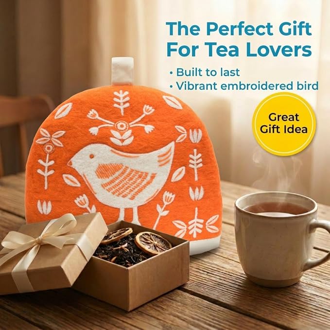 Glaciart One Wool Teapot Cozy Kettle Cover | Dome Shaped Large Tea Cosy, Kettle or French Press | Handmade & Needle Felted from Natural Wool | Warms Up to 2 Hours | Great as Gift