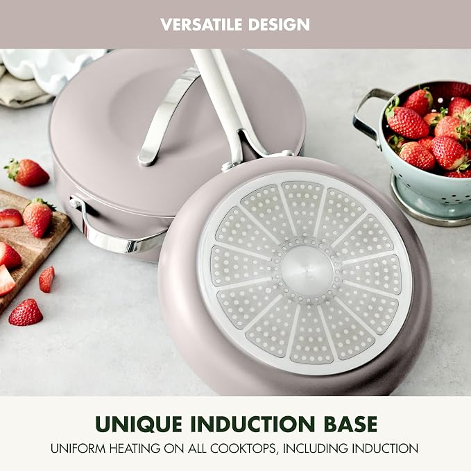 GreenPan Nova 10” Frying Pan Skillet and 4.37QT Sauté Pan with Lid, Oprah’s Favorite Things 2024, PFAS-Free Ceramic Nonstick, Induction Suitable, Sear, Fry, Broil, Dishwasher & Oven Safe, Clay