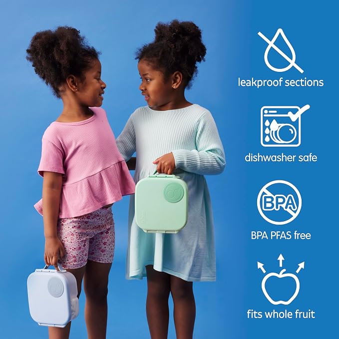 b.box Mini Lunch Box, Snack Containers for Kids, Lunch Box Kids, 4.25 Cup | Bento Box for Kids, Sanck Box, Lunch Containers, Leak Proof, Dishwasher Safe, BPA Free, PFAS Free, Ages 3+ — Spearmint