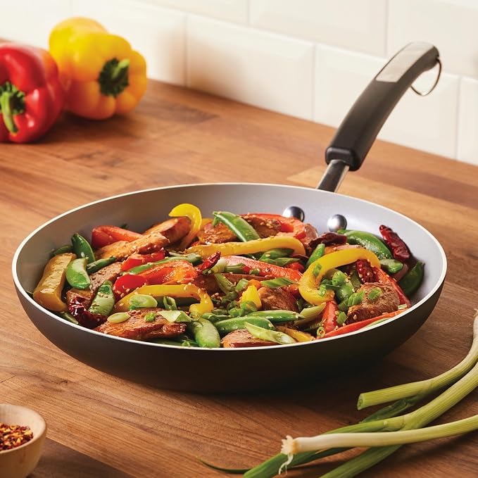 Farberware Disney Monochrome Ceramic Nonstick Frying Pan/Skillet, Dishwasher Safe, 11 Inch Non Stick Open Fry Pan - Black