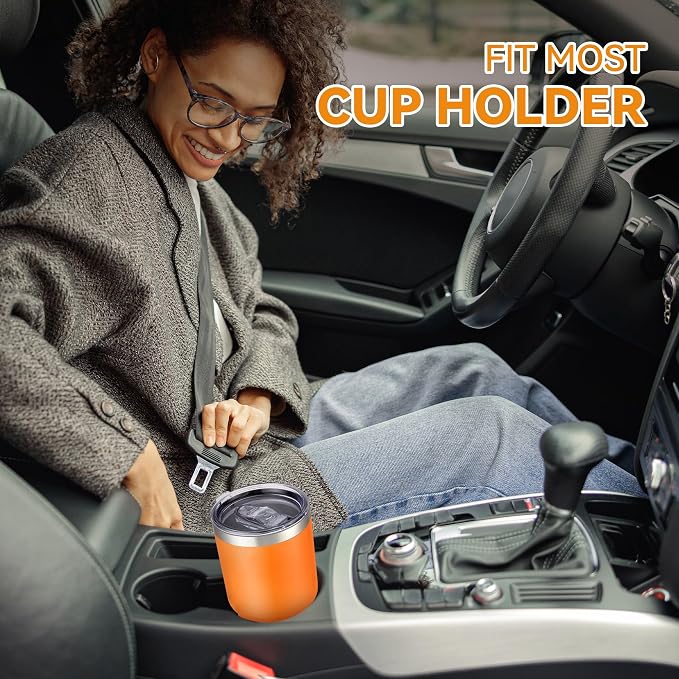 30 oz Tumbler with Lid Stainless Steel Tumblers Bulk, 8 Pack | Vacuum Insulated Cup, Leak Proof Lid, Powder Coated Travel Mug, Double Wall, Keep Cold Drinks for 12 Hours, Orange