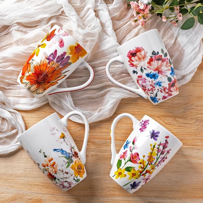 GBhome Tea Mug with Infuser and Lid,18 Ounce Ceramic Loose Leaf Cup Steeper | Lead-Free Glaze For Tea Lovers,Microwave & Dishwasher Safe with Tea Strainer