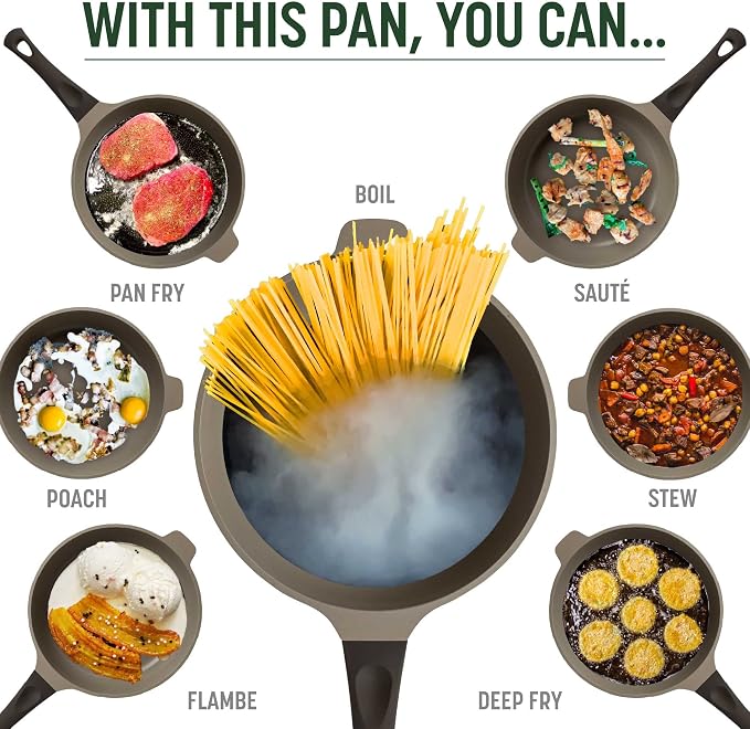 Goodful All-in-One Pan, Multilayer Nonstick Cookware Set, High-Performance Construction, Multipurpose Design Replaces Multiple Pots and Pans, Dishwasher Safe, 11-Inch, 4.4-Quart Capacity, Graphite