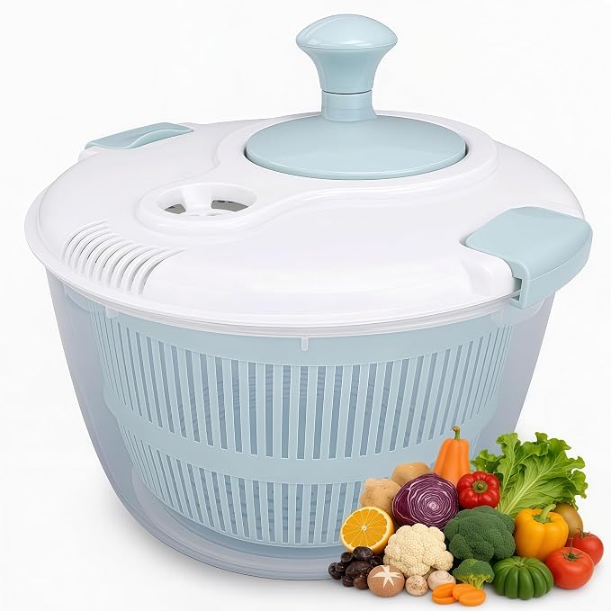 Salad Spinner Fruit Vegetable Wash: Fruit Washer Multifunctional Lettuce Spinner for Washing Spinning and Draining Greens 5 Qt