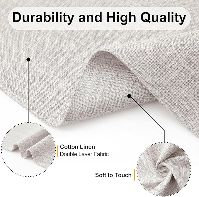 Homaxy Cloths Placemats for Dining Table Set of 12, 13" x 19", Beige | Heat Resistant, Washable, Cotton Linen Blend Table Mats, Easy to Clean Place Mats, Indoor Outdoor