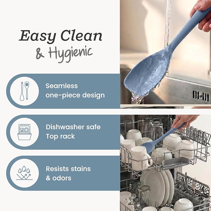 StarPack XL Spoonula The All-Rounder 13.5 Inch - LFGB Silicone Spoon Spatula, 600°F Heat Resistant, BPA-Free - One-Piece Seamless, Dishwasher Safe - for Nonstick Cookware and