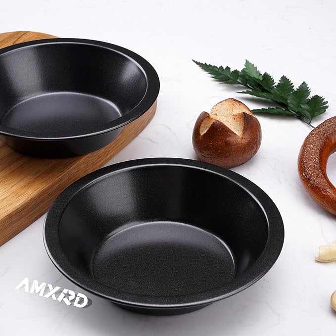 5 inch Mini Pie Pan, 5-Piece Small Pie Tins | Reusable Nonstick Round Carbon Steel Cake Pans Perfect for Oven and Instant Pot Baking, Reusable, Durable, Easy to Clean