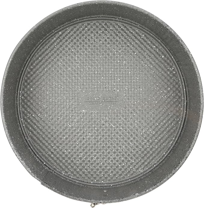 David Burke 9" Springform Pan – Carbon Steel Cheesecake Mold with Removable Bottom, Oven Safe, PFTE & PFOA Free – Gray Speckle