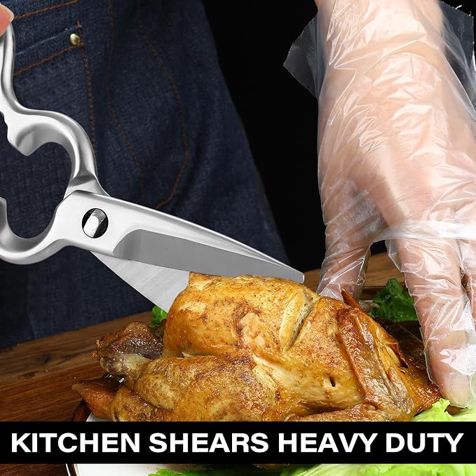 Upgraded Version Heavy Duty Kitchen Shears Come Apart, Full-Steel Scissors | Professional Chef Scissors, All Purpose, Full-Steel Forged Stainless Steel Kitchen Scissors, Ultra Sharp Detachable Blades