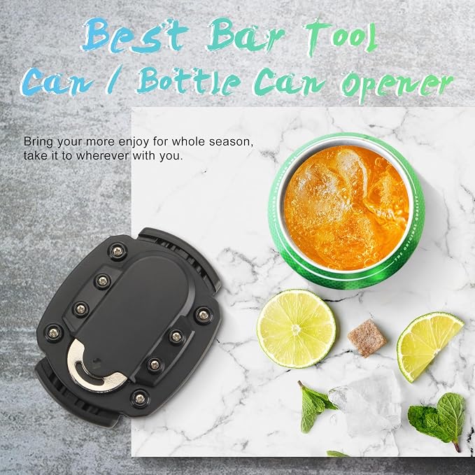 Can Top Cutter Remover with 1 Plastic Safety Sleeve Bottle Opener – Safe Top Lid Opener for Beer Soda Cans, DIY Plant Pot Storage Container