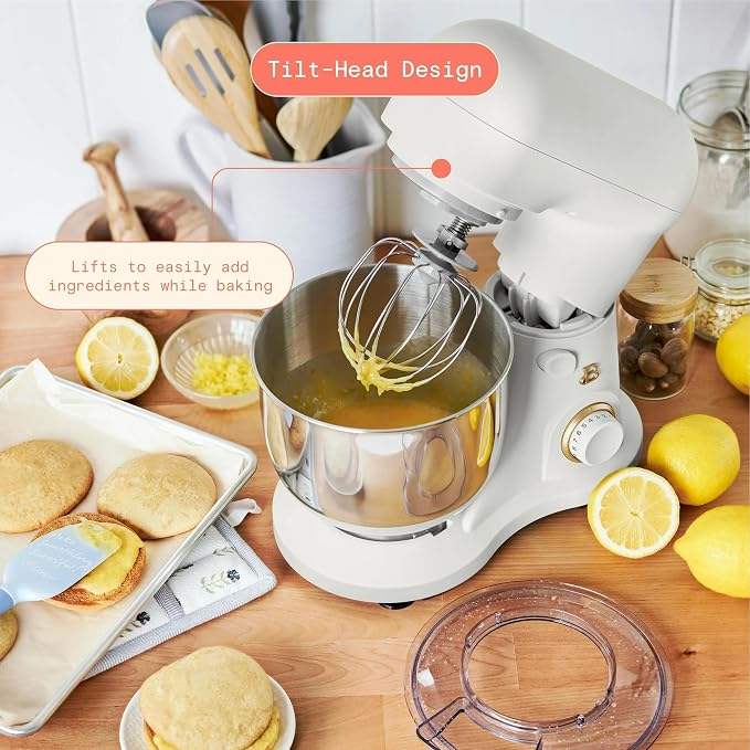 3.5 Qt Stand Mixer, 300W Powerful Motor, Tilt-Head Design with Stainless Steel Bowl, 12 Speeds, Includes Dough Hook Whisk Beater for Baking Mixing