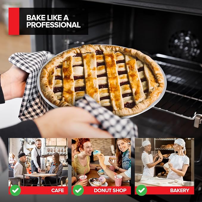 Stock Your Home 9 Inch Aluminum Pie Pans (2 Pack) - Silver Tin for Baking, 9" x 1 1/4" Oven Safe Dish for Crumbles or Cake