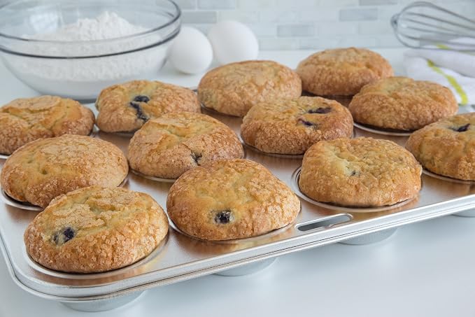 Fox Run Muffin and Cupcake Pan, 12 Standard Cup Stainless Steel Muffin Pan | Bake Cupcakes & Muffins | 12 Standard Cups | Durable Dishwasher Safe Stainless Steel | Consistent Results | Warp Resistant