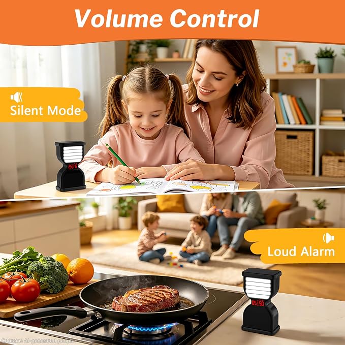 Pomodoro Timer for Productivity, Visual Digital Hourglass Timer | 5/25Min Preset, Custom Countdown Count-up, On/Off, Loud Alarm Mute, Rechargeable Flip Timer for ADHD Tool Study Work Kitchen