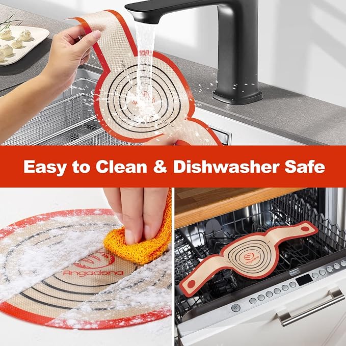 Silicone Bread Sling Dutch Oven - Best Japan Silicone. Non-Stick & Easy Clean Reusable Bread Baking Mat. With Extra Long Handles Bread Baking Sheet Liner, 2 Brown Set for Transferable Dough