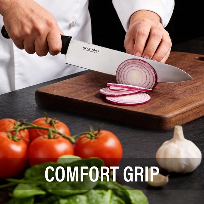 10” Japanese Chef Knife, High Carbon Stainless Steel Kitchen Knife | 10" High Carbon Stainless Steel, Versatile Home & Pro Use, Non-Slip Ergonomic Handle, Durable, Stain-Resistant & Sharp.