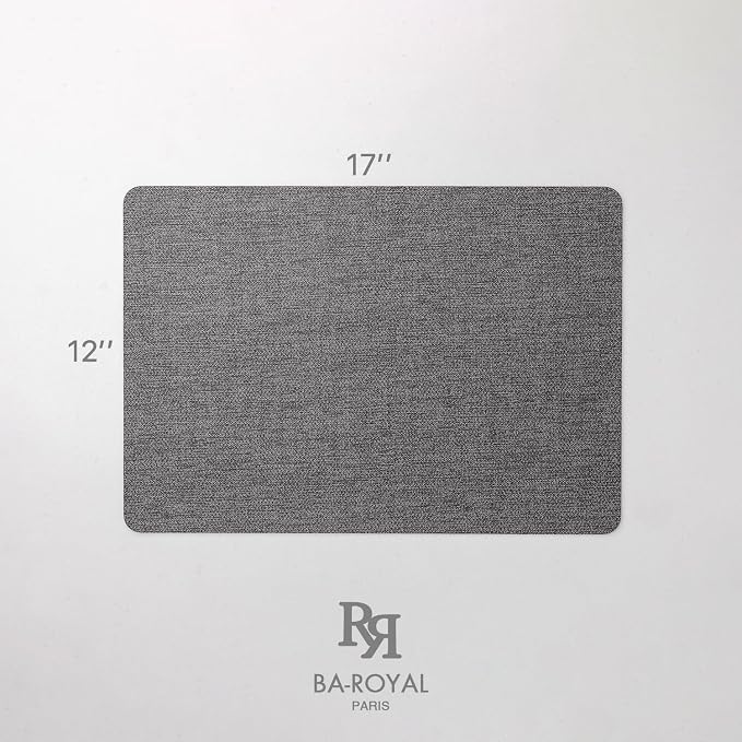 Baroyal Faux Leather Placemats Set of 4 Vinyl Washable Wipeable Table Mats for Kitchen Dining Table Heat Resistant Waterproof Modern Indoor/Outdoor Placemats Non-Slip Easy Clean Place Mats (Midnight)
