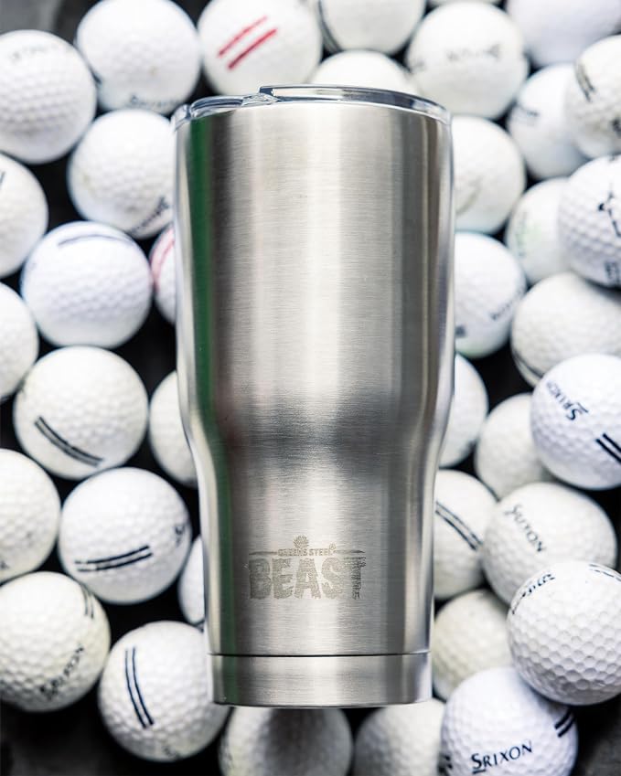 Beast 30 oz Tumbler Stainless Steel Vacuum Insulated Coffee Ice Cup Double Wall Travel Flask (Stainless Steel)