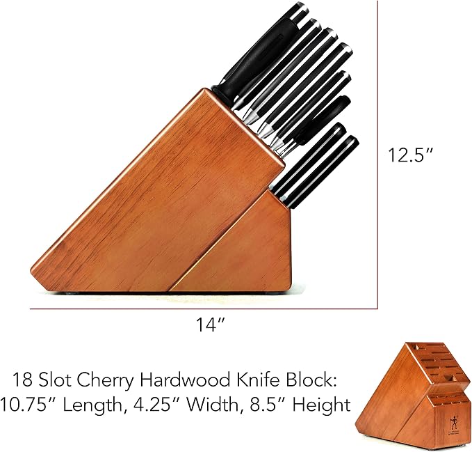 J.A. Henckels Knife Set - 19 Piece - International Forged Premio Series with Cherry Block