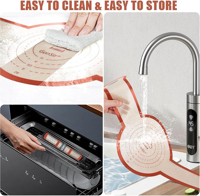 Silicone Bread Sling, 2Pcs Silicone Baking Sling with Longer Handles, Non-Stick & Easy Clean Dutch Oven Baking Mat to Transfer SourDough Easily, Reusable Bread Mat Set