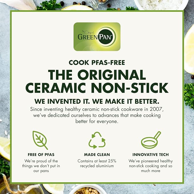GreenPan Valencia Pro 8" Ceramic Nonstick Frying Pan Skillet, Hard Anodized | PFAS-Free Nonstick, Induction Ready, Compatible with all Stovetops, Eggs & Omelets, Dishwasher Safe, Oven Safe up to 600F