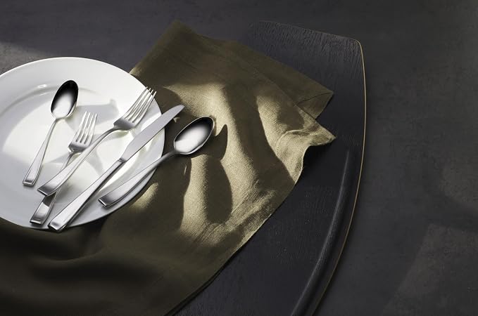 Oneida Moda 5-Piece 18/10 Silverware Set for 1, Flatware | silver, dishwasher safe | includes knives, forks, and spoons | heavy duty, cutlery set, utensil set, wedding silverware