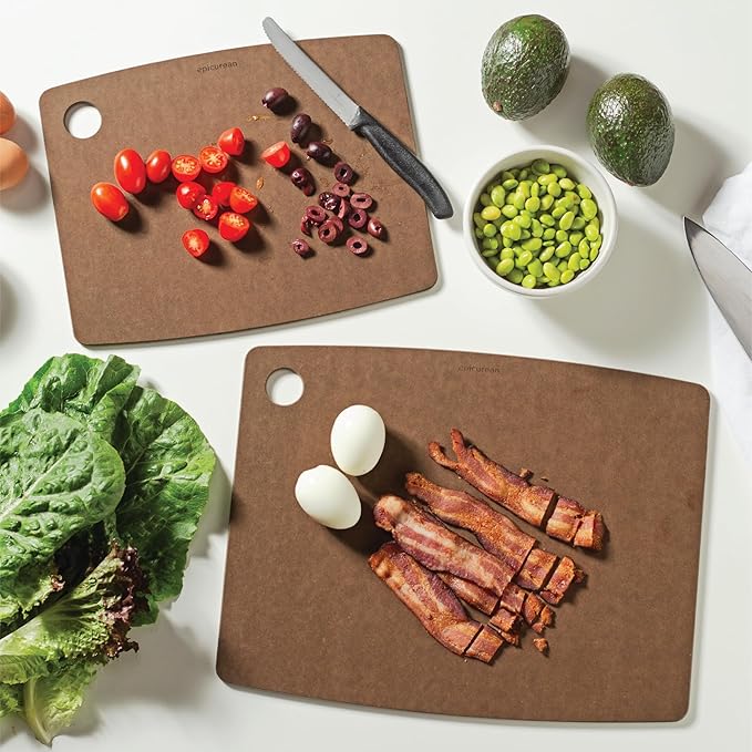 Epicurean Kitchen Series 14.5" × 11.25" Cutting Board, Non-Toxic, Dishwasher Safe, Made in the USA, Nutmeg