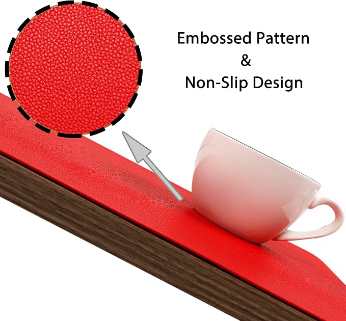 Wipeable Placemats Leather Table Mats Waterproof Heat-Resistant Easy to Clean for Dining Table Set Kitchen Table (2, Red)