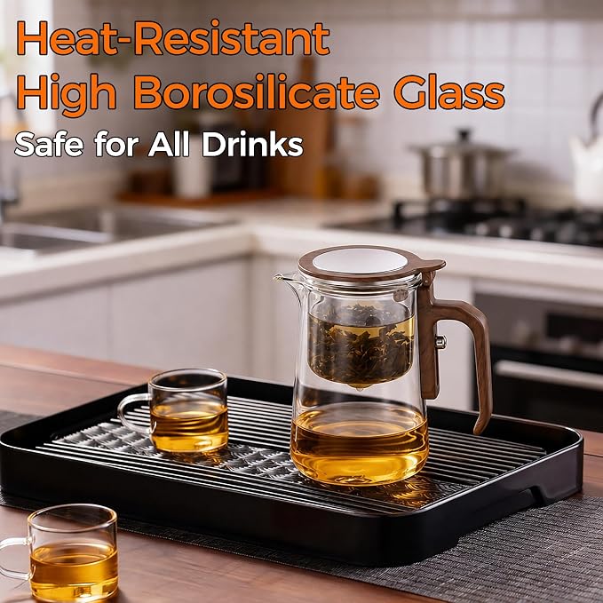 Enchanted Tea Pot, Magic Tea Pot for Loose Leaf Tea Steeper, Heat Resistant Borosilicate Glass Teapot with Tea Infuser, Ideal Gift for Tea Lovers - 27.4 oz (810 ml)
